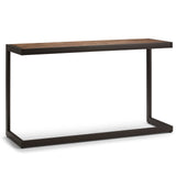 SIMPLIHOME Erina SOLID WOOD and Metal 52 inch Wide Modern Industrial Console Sofa Entryway Table in Rustic Natural Aged Brown, for the Living Room, Entryway and Bedroom SIMPLIHOME