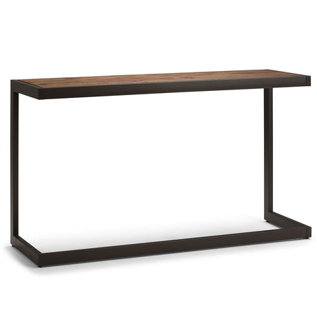 SIMPLIHOME Erina SOLID WOOD and Metal 52 inch Wide Modern Industrial Console Sofa Entryway Table in Rustic Natural Aged Brown, for the Living Room, Entryway and Bedroom SIMPLIHOME