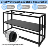 HONYTA Fish Tank Stand Heavy Duty Metal Aquarium Stand 55 Gallon Tank Stand 660LBS 48.4" L x 14.17“W x 29.5”H, Double Layer for Home and Office More Storage Space, Black HONYTA