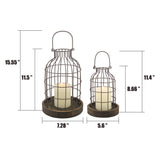 Stonebriar SB-5393C 2PC Wire METAL CLOCHE SET, Set of 2, Brown Stonebriar