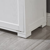 OLD CAPTAIN Double Tilt Out Trash Cabinet, Wooden Kitchen Garbage Can Free Standing Holder (White)… OLD CAPTAIN