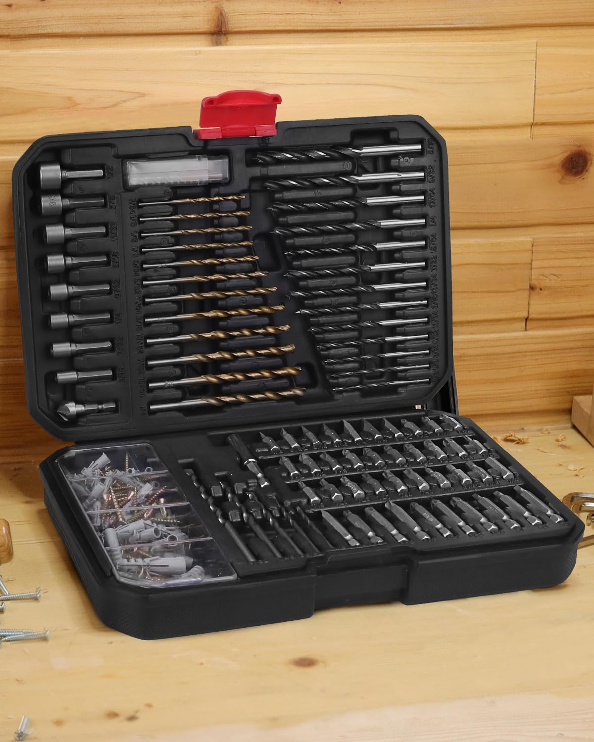 KingTool Drill Bit Set - 199 Pcs Drill Set, Drill Bits & Impact Driver Bit Set for Metal, Wood, Masonry, Cement, Screwdriver Bit Set Combo Kit Perfect for DIY Projects & Home Repairs - WoodArtSupply