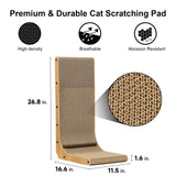 FUKUMARU Cat Scratcher, 26.8 Inch L Shape Cat Scratch Pad Wall Mounted, Cat Scratching Cardboard with Ball Toy for Indoor Cats, Large Size FUKUMARU