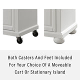 Crosley Furniture Alexandria Wood Top Rolling Kitchen Island Storage Cart, Microwave Stand, Spice Rack, White Crosley Furniture