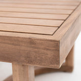 Merax 2-Piece Outdoor Acacia Wood Loveseat Sofa Couch with Coffee Table,Patio Furniture Conversation Set for Backyard Merax