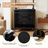 Lekereise Cat Litter Box Enclosure, Large Hidden Litter Box Furniture with Removable Waterproof Cover, Kitty Litter Box Furniture with 3-Tier Adjustable Shelves Storage and Wheels (70.87”H, Black) Lekereise