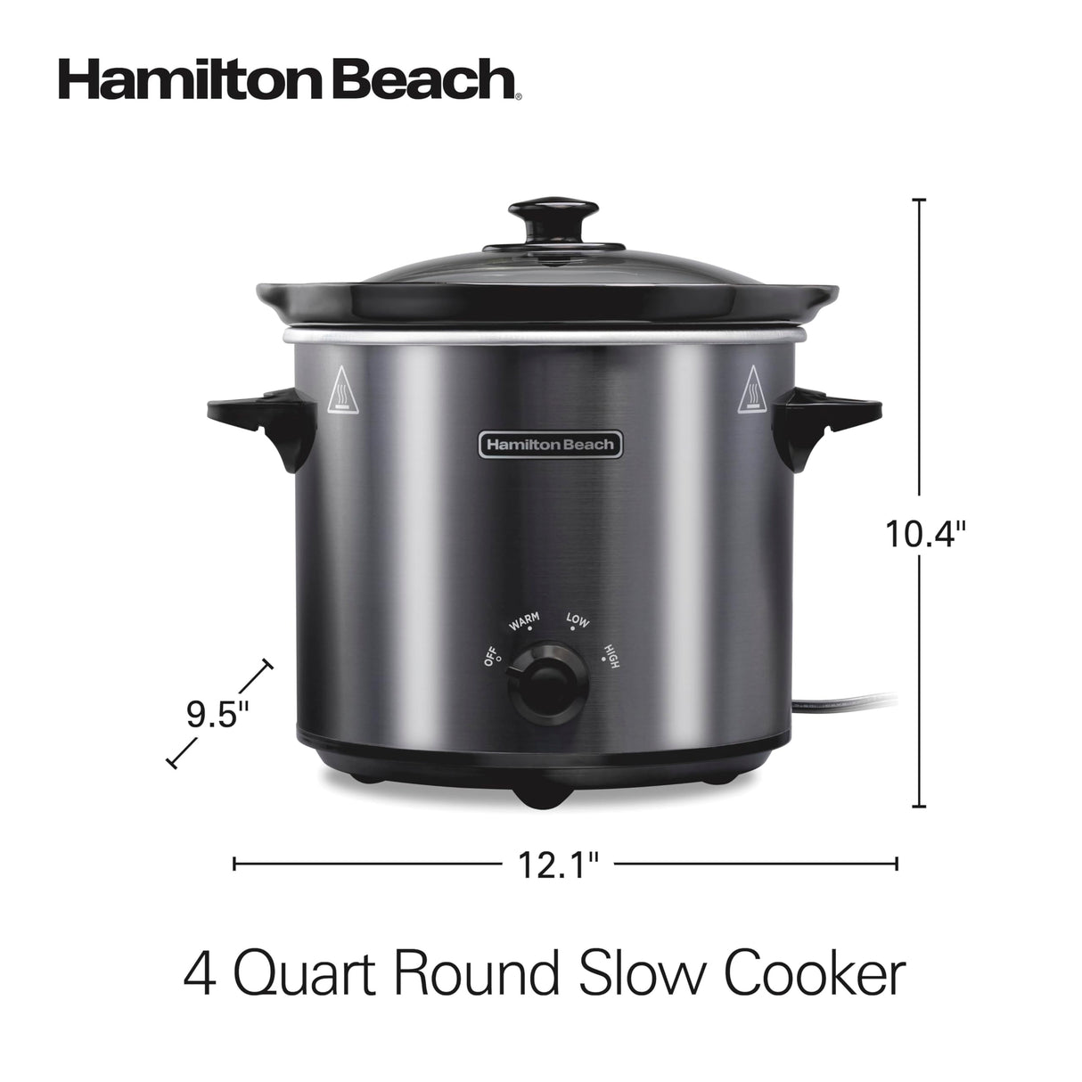 Hamilton Beach 4-Quart Slow Cooker with 3 Cooking Settings, Dishwasher-Safe Stoneware Crock & Glass Lid, Brushed Gray(33240) Hamilton Beach