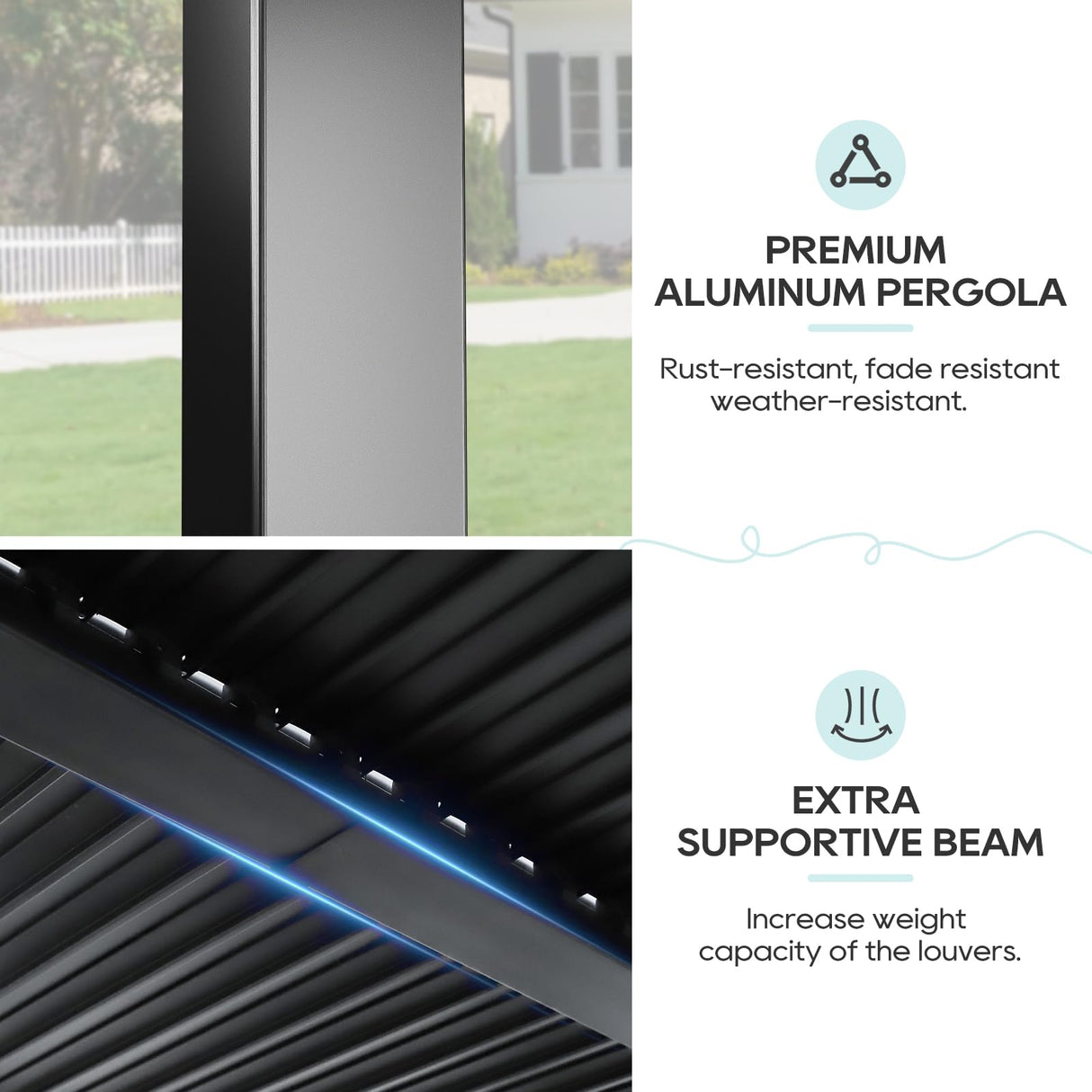 LVUYOYO Outdoor Louvered Pergola 10' x 20', Aluminum Patio Pergola with Adjustable Roof, Sun Shade Shelter Metal Gazebo for Backyard, Garden, Deck(Black) LVUYOYO