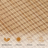 SEEYE Cordless Bamboo Roman Shades, Blackout Natural Bamboo Blinds for Indoor Windows, Roll Up Blind Privacy Shade for Home, Office, Door, UV Resistant & Easy to Install, 40" W x 64" H, Carbonized SEEYE