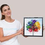 DIAMOND ART BY LEISURE ARTS Rainbow Tree Painting Kit – Intermediate DIY Craft with Round Gems – Relaxing Abstract Tree Canvas for Adults, 12" x 12" DIAMOND ART BY LEISURE ARTS