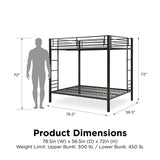 DHP Full Kids Metal Bunk Bed, Black DHP