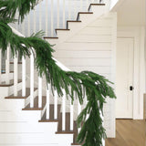 2 Pack Christmas Norfolk Pine Garlands 6FT, Real Touch Artificial Greenery Garland – Full Evergreen Pine Garland for Mantle, Fireplace, Table, Wall, Stairs & Outdoor Holiday Décor Geegoods