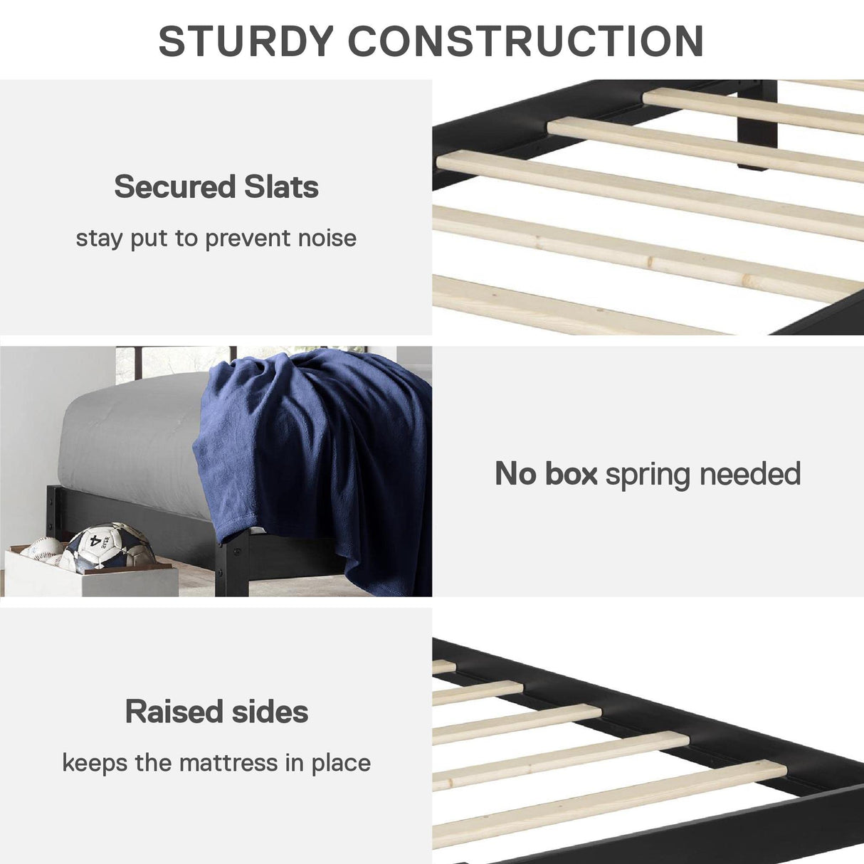 DHP Asia DA7428-BK Bed, Twin, Black DHP