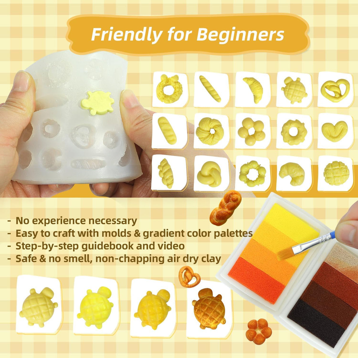 iLAND Cute Crafts for Teens Women Adults of DIY Air Dry Clay Art Mini Food, Modeling Clay Kit for Fun Date Night Craft Set Realistic 1/12 Scale Accessories for Dollhouse Kitchen Creative Crafting Gift iland