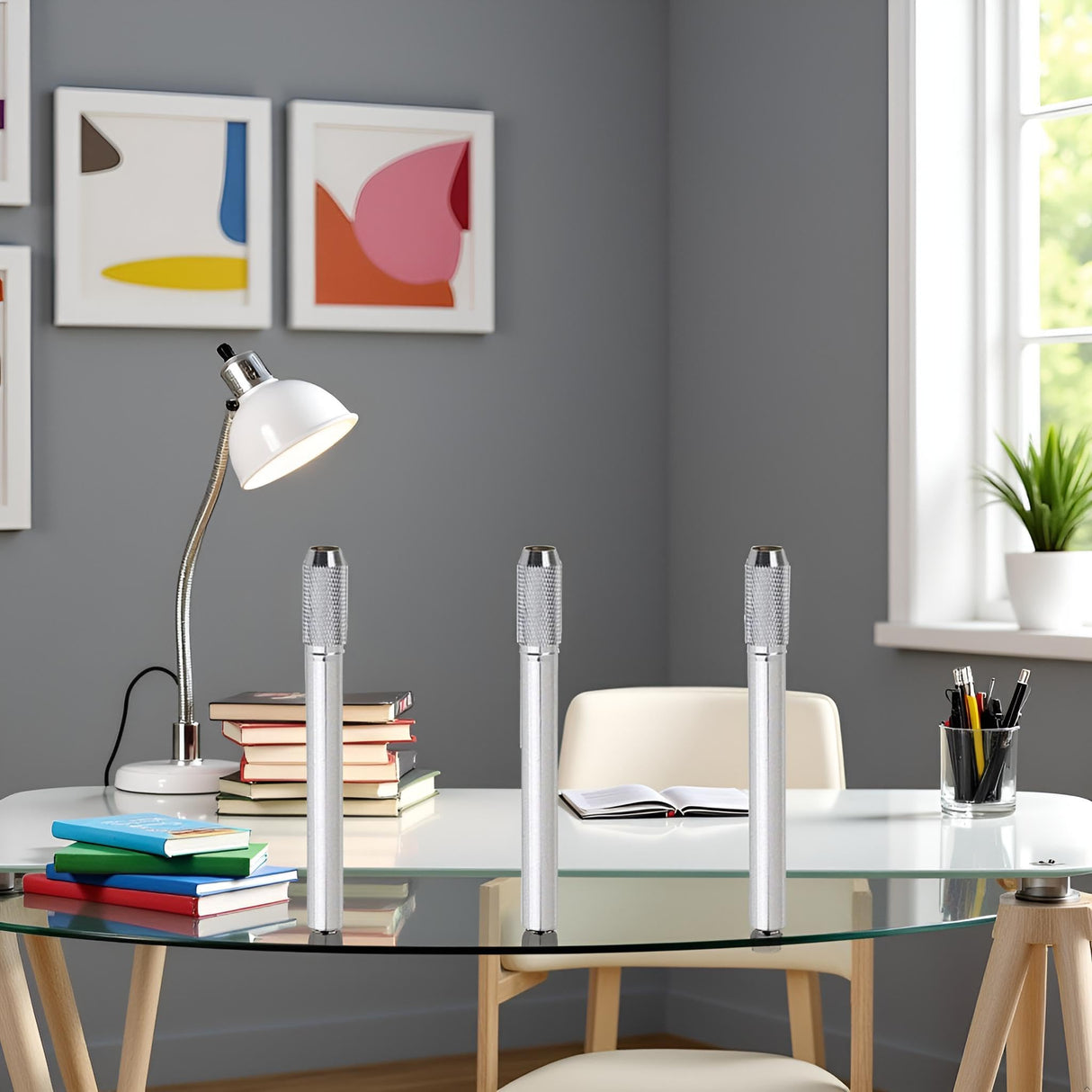 JJLFresheners 3Pcs Silver Extenders Dual Head Pencil Extender for Artists Adjustable Metal Handle Pen Holder Lengthener for School Office, Desk Supplies Holders and Dispensers, Pencil Extender JJLFresheners