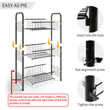 PROXRACER 3-Tier FreeStanding Open Shelf,Bathroom Organizer Shelves Unit with Adjustable Feet, Metal Steel Storage Tower Organizer Rack Basket Cart for Bathroom, Living Room, Balcony, Kitchen PROXRACER