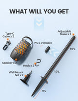 Upgraded Outdoor Speakers Gift for Men Bluetooth Speaker with lights Multi-Sync up to 100 Speakers Auto-Pairing HD Stereo Sound Cool Tech Gadgets for Him IPX5 Waterproof for Outside|Patio|Porch BolaButty