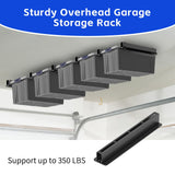 Fixirons 6 Pack Overhead Storage Bin Rack, Ceiling Racks for Utility Bins Organization, Heavy Duty Rack Ceiling Garage Storage for Supports Most Bins Container (for 5 Bins, Bins are not included) Fixirons