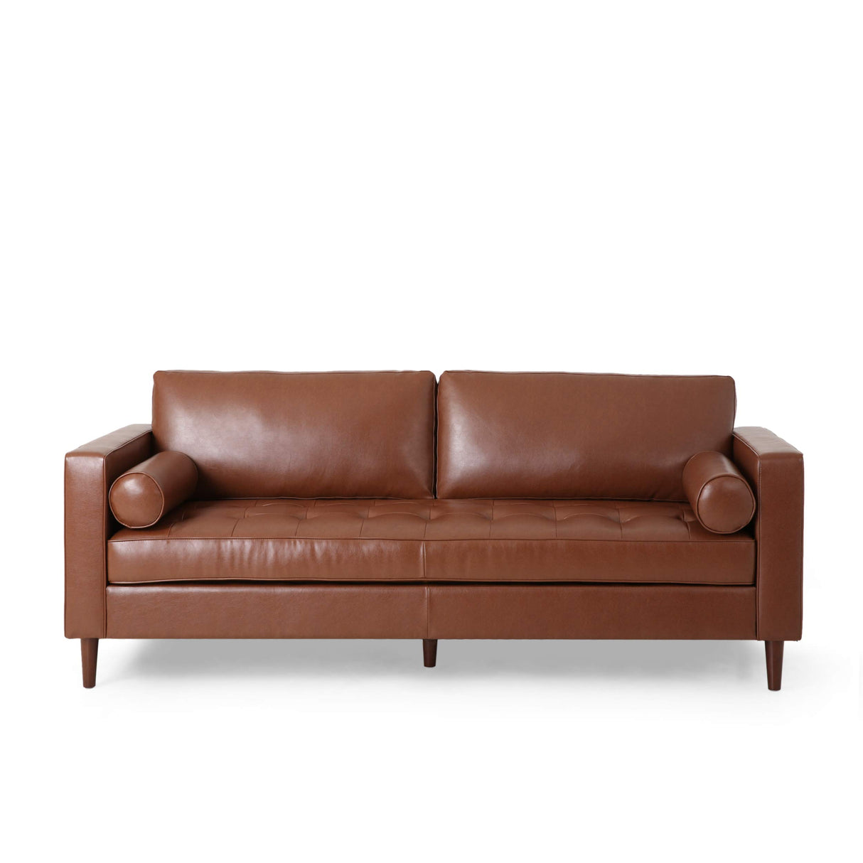 Christopher Knight Home Malinta Sofas, Cognac Brown + Espresso Christopher Knight Home