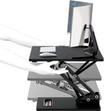 SHW 28" Over Desk Height Adjustable Standing Desk, Black SHW