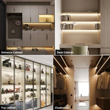 AIMENGTE Cabinet Light 12V COB LED Strip Lights, 6-in-1 Penetrable Touch Dimming, Suitable for Wine Cabinets, Shoe Racks, Display Cabinets, Wardrobes, Kitchen Cabinets, and Showcase Lighting AIMENGTE