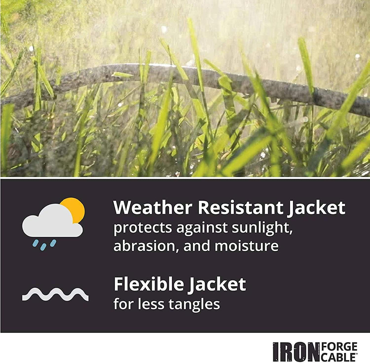 IRON FORGE CABLE Outdoor Extension Cord 100 ft - 14 Gauge 13 Amp Heavy Duty Power Extension Cords - SJTOW - Oil Resistant - Black -Great for Major Appliances, Farms & Ranches IRON FORGE CABLE