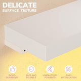 BAMEOS Floating Shelves with LED Lights, 31" White Wall Mounted Wooden Shelves with Invisible Brackets, Set of 2, Hanging Wall Shelves for Bedroom, Bathroom, Living Room and Kitchen Decoration BAMEOS