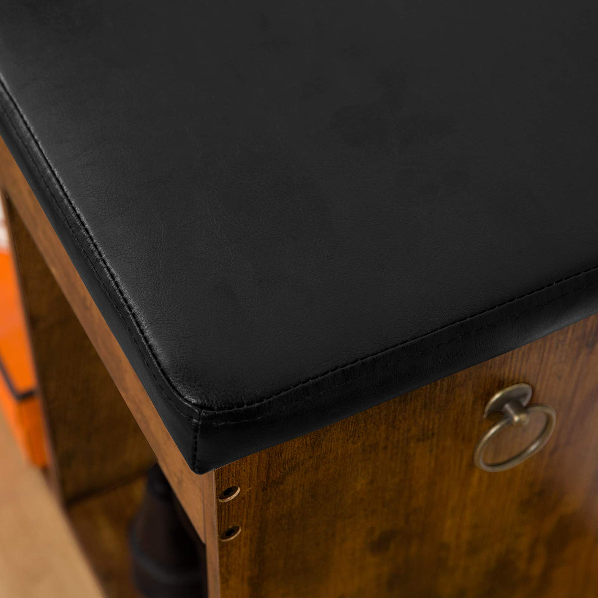 HOOBRO Shoe Storage Bench with Padded Cushion, Entryway Bench with Flip-Open Storage Box and Adjustable Shelf, Shoe Rack with Hidden Compartment, for Entryway, Living Room, Rustic Brown BF40HX01 HOOBRO