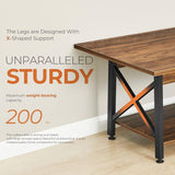 GreenForest Coffee Table with Storage, 39inch Modern Coffee Tables for Living Room, X-Frame Design Farmhouse Coffee Table Space Saving Living Room Tables, Easy Assembly, Walnut GreenForest