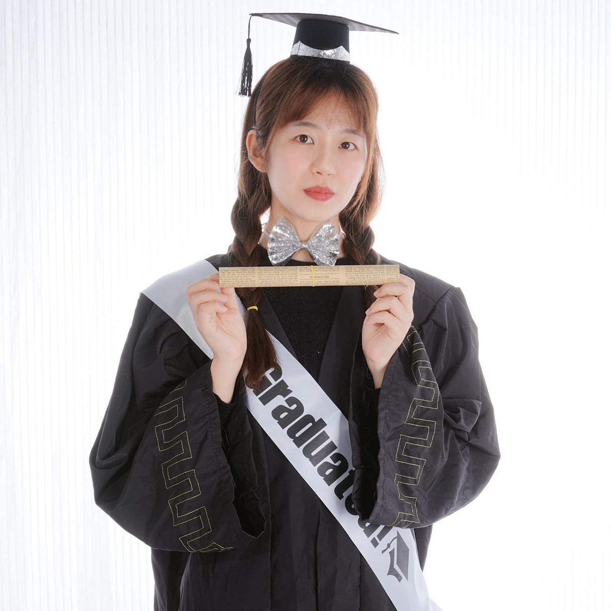 Tongcloud 5pcs 70 Inch Unisex Graduation Stole Sash Adult Graduation Stole Plain Graduation Honor Satin Stole for Men Women (White) Tongcloud