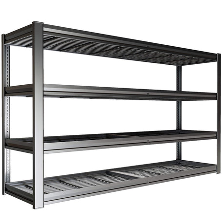 PMKES 68" W Garage Shelving Unit, 68" W x 24" D x 68" H, Heavy Duty Garage Storage Shelves, 4 Tier Storage Rack Shelf, Industrial Adjustable Shelves for Basement Warehouse PMKES