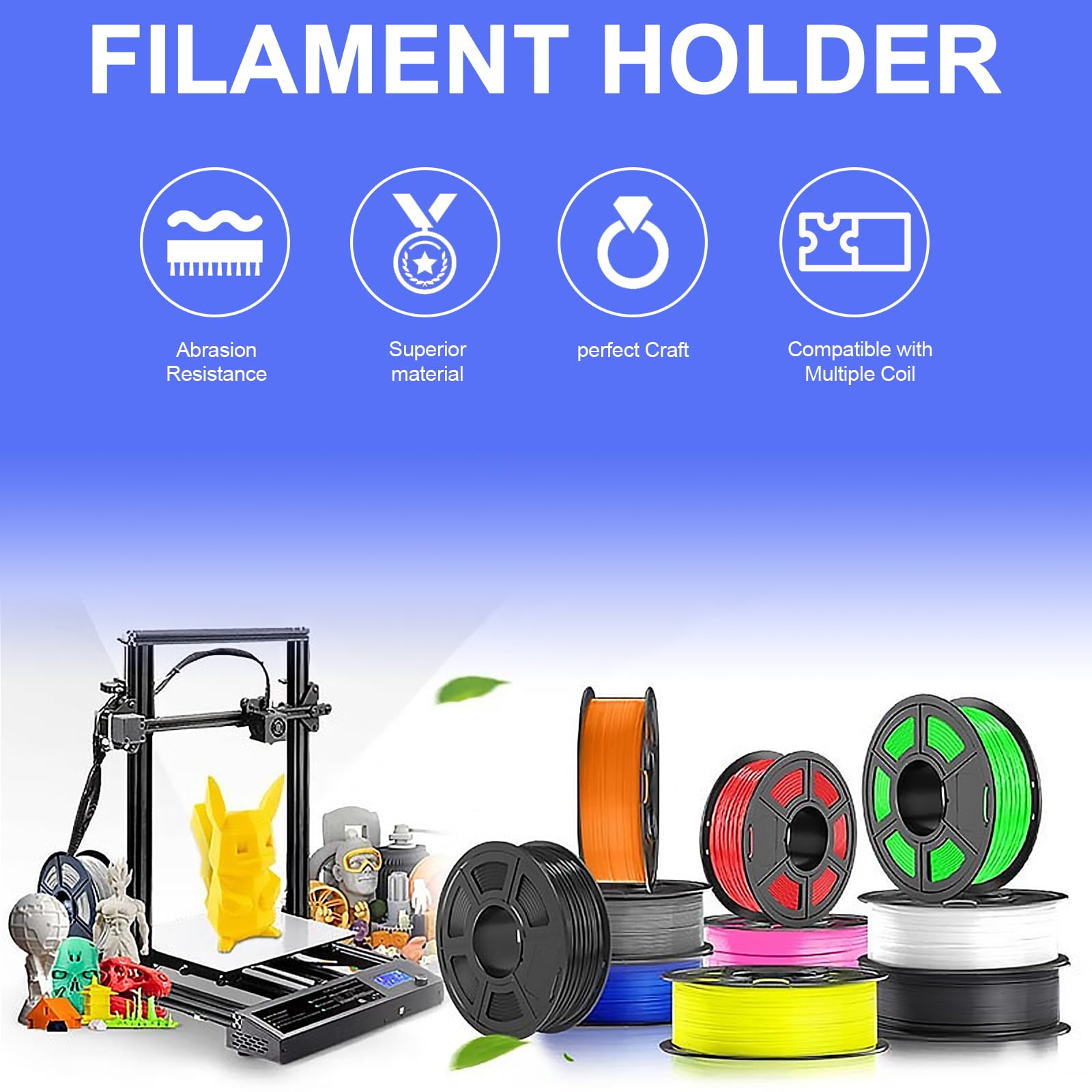 1 Pair 3D Printer Filament Spool Holder Filament Spool Holders Universal Spools for 3D Printing Materials - WoodArtSupply