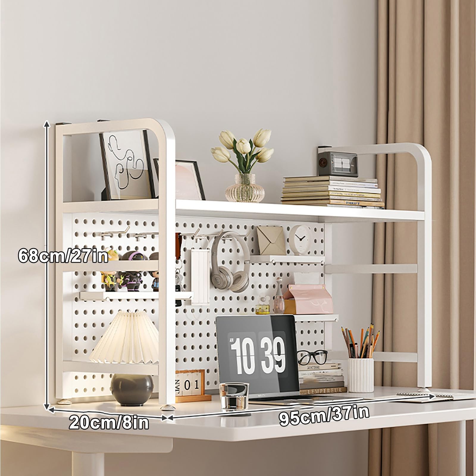 Stylish Metal Desktop Bookcase by DYUNCZ - Space-Saving Organiser Shelf - WoodArtSupply