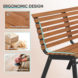Elegant Acacia Wood Outdoor Bench – 54-Inch Armless Design with Steel Frame for Garden, Porch, and Patio Verano Garden