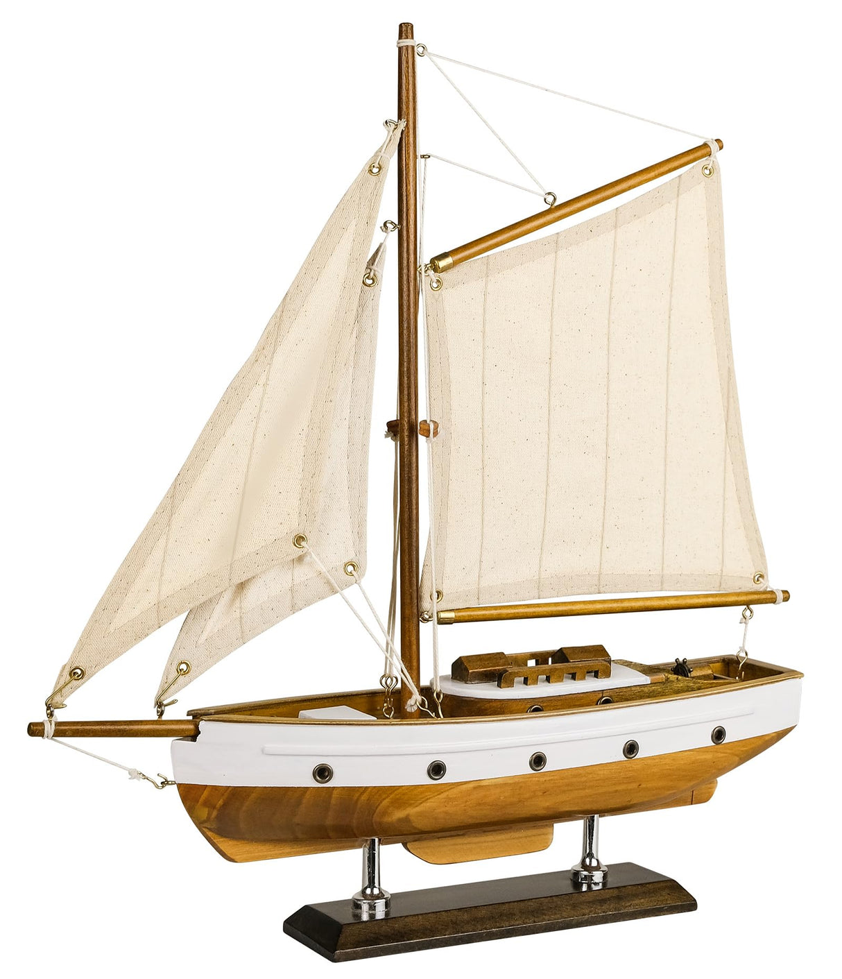 SAILINGSTORY Wooden Sailboat Decor Sail Boat Model Ship Sailing Yacht for Home Decoration Wood Color HOME DECOR SAILINGSTORY