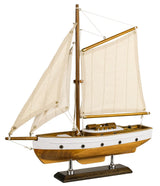 SAILINGSTORY Wooden Sailboat Decor Sail Boat Model Ship Sailing Yacht for Home Decoration Wood Color HOME DECOR SAILINGSTORY
