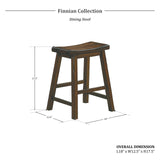 Lexicon Finnian Saddle Wood Dining Stool (Set of 2), 17.5" SH, Distressed Cherry Lexicon