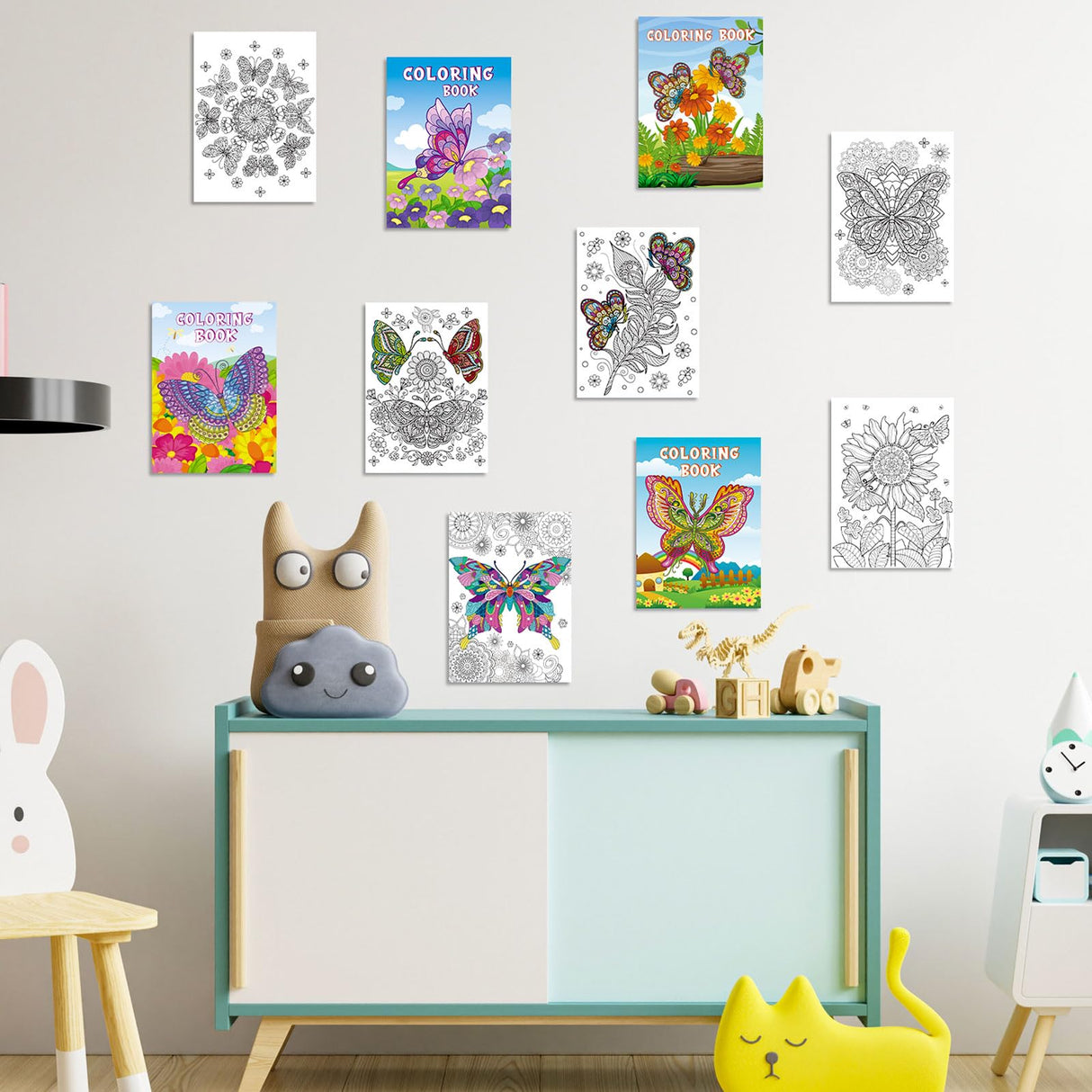 Pasimy 24 Pcs Butterfly Coloring Books Bulk Kids Adults Mini Coloring Book Small Mandala Butterfly Party Favors Thanksgiving Classroom Activity for Holiday Birthday Gifts Bag Fillers Supplies Pasimy