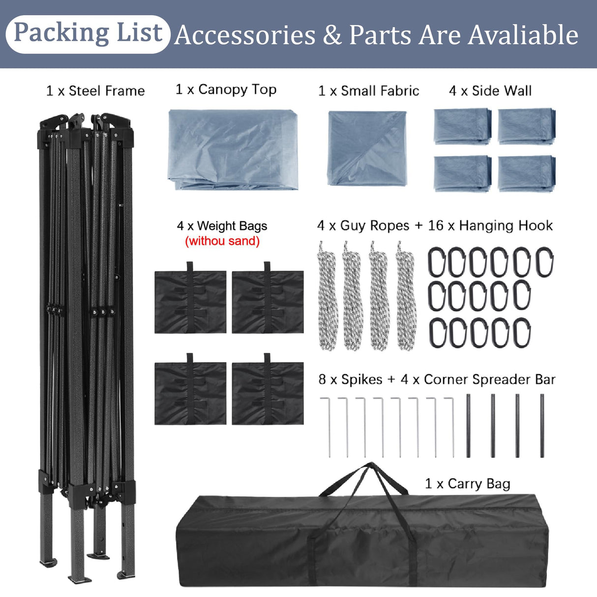 yoyomax 13X13 Outdoor Pop Up Gazebo with Netting, Portable Gazebo Waterproof Patio Canopy Shelter with Double Roof Tops and 169 Square Feet of Shade for Beach Parties, Camping and Picnics - Gray yoyomax