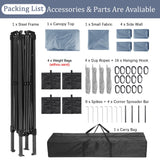 yoyomax 13X13 Outdoor Pop Up Gazebo with Netting, Portable Gazebo Waterproof Patio Canopy Shelter with Double Roof Tops and 169 Square Feet of Shade for Beach Parties, Camping and Picnics - Gray yoyomax