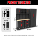 Torin 6 Piece Garage Cabinets Storage System: Includes Steel Cabinets, Drawers, Rolling Chest and Pegboard, Garage Workbench with Storage - Perfect for Organizing Garage and Tools, Black Torin