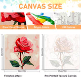 Offito Framed Paint by Numbers Kit for Adults Beginners & Kids Ages 8-12, Rose Flower Acrylic Easy Paint by Number with Frame, Paint by Number Kits on Canvas Framed (10 * 10 Inch, Without Easel) Offito