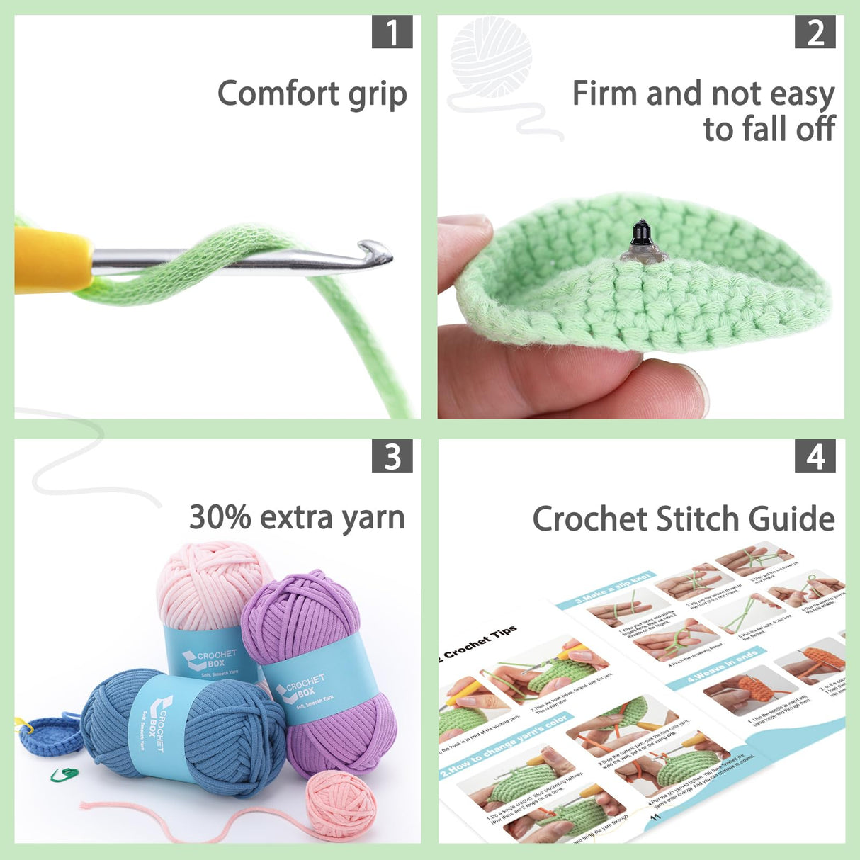 Crochet Kit for Beginners: Highland Cow Crochet Kit, Learn to Crochet, Include Easy Knitting Soft Yarn, Step-by-Step Video Tutorial, Hook, Holiday Birthday Gift for Adults and Kids(30%+ Yarn) CrochetBox