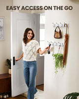 AMADA HOMEFURNISHING Coat Rack Wall Mount 2 Pack, Coat Hooks Wall Hooks Coat Hangers for Wall, Hat Racks Hooks for Hanging Coats Wall Mounted, White AMADA HOMEFURNISHING