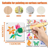 Stencils for Painting, 64pcs 3 Inch Stencils for Crafts Reusable Rock Painting Stencils Plastic Reusable Stencils for Painting on Wood Wall Tile Home Decor Felixcraft