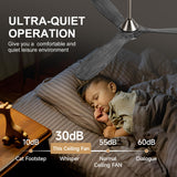 Outdoor Ceiling Fan with Light, 60 inch Ceiling Fan with Light and Remote, Modern Wood Ceiling Fan, Reversible Quiet DC Motor, High CFM, Dimmable Ceiling Fan for Indoor/Outdoor Nickel+Gray AUNLPB