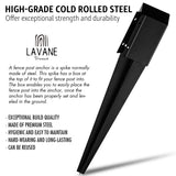 36 inch Fence Post Anchor Ground Spike, LAVANE Set of 4 Heavy Duty Metal Black Powder Coated Post Stake Support Base - Outer Dimension: 4"x4" (Fit 3.5"x3.5" Mailbox or Fence Post) La Vane