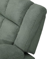 Ocstta Corduroy Recliner Sofa Set for Living Room,Reclining Loveseat/Couch/Chair Set Manual Reclining Sofa Set with Storage/Cup Holders for Living Room Office Home (Green, 3 Seater Sofa) Ocstta