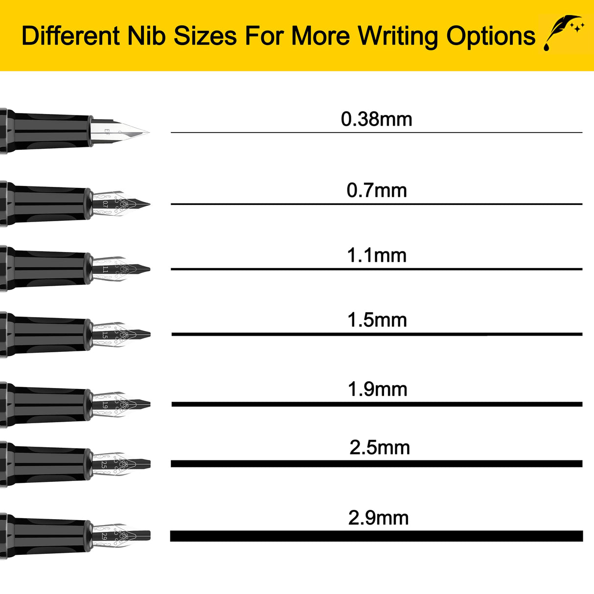 JiaoJiRen Calligraphy Set Fountain Pens with 8 Different Size Nibs and 60 Ink Cartridges(12 Colors),Calligraphy Pen Set for Beginner Writing Drawing Practice JiaoJiRen