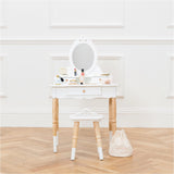 Le Toy Van - Wooden Vanity Table with Vanity Mirror and Vanity Chair - Bedroom Furniture - Victorian Style Oval Dressing Table Mirror - Desk with Le Toy Van